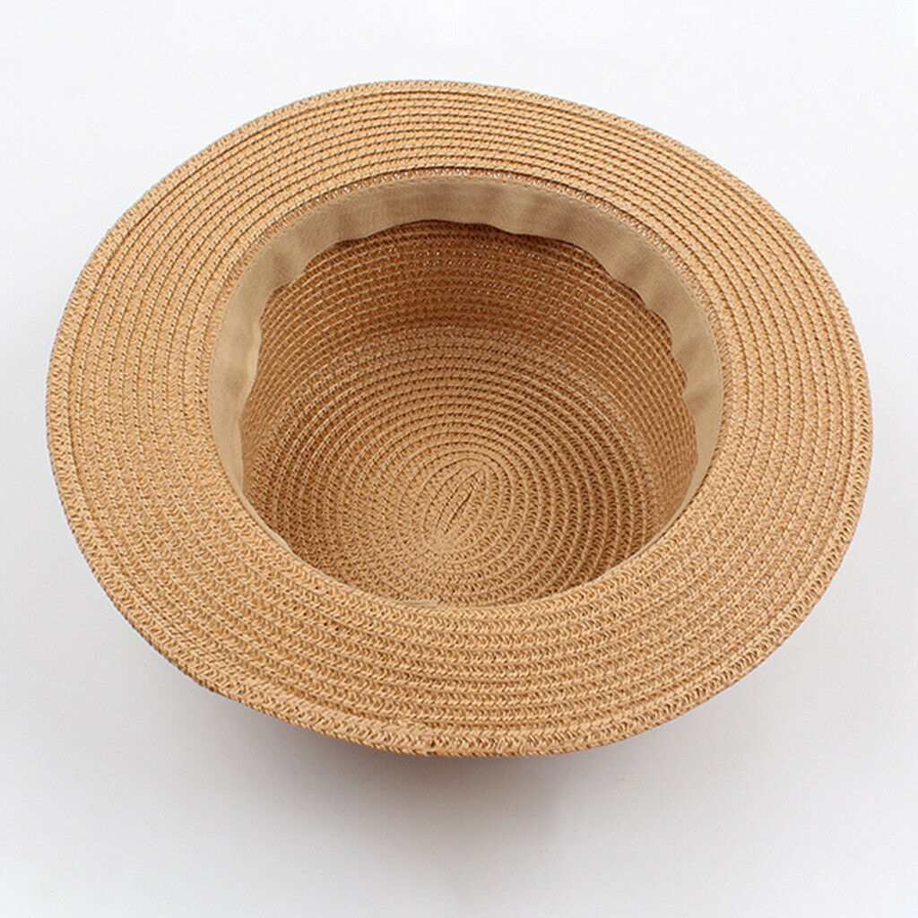Church Bow Fedora Hat Wide Brim Sun Hat Sun Protection Outdoor Light Brown