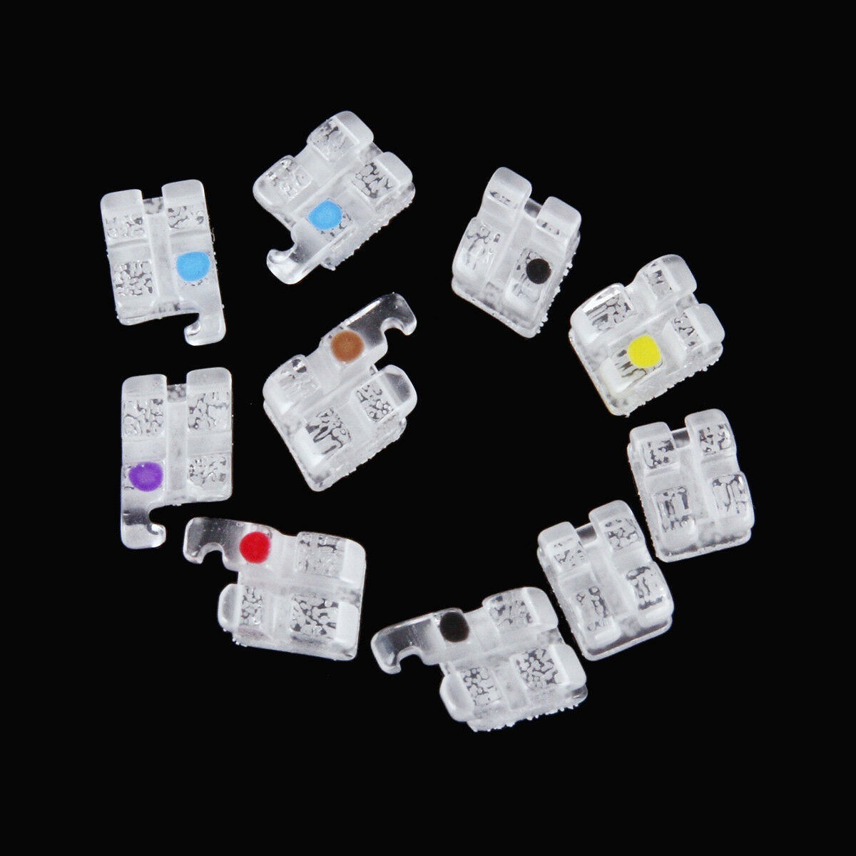 Dental Monocrystalline Sapphire Ceramic Bracket Braces Mini Roth.022 3-4-5 Hooks