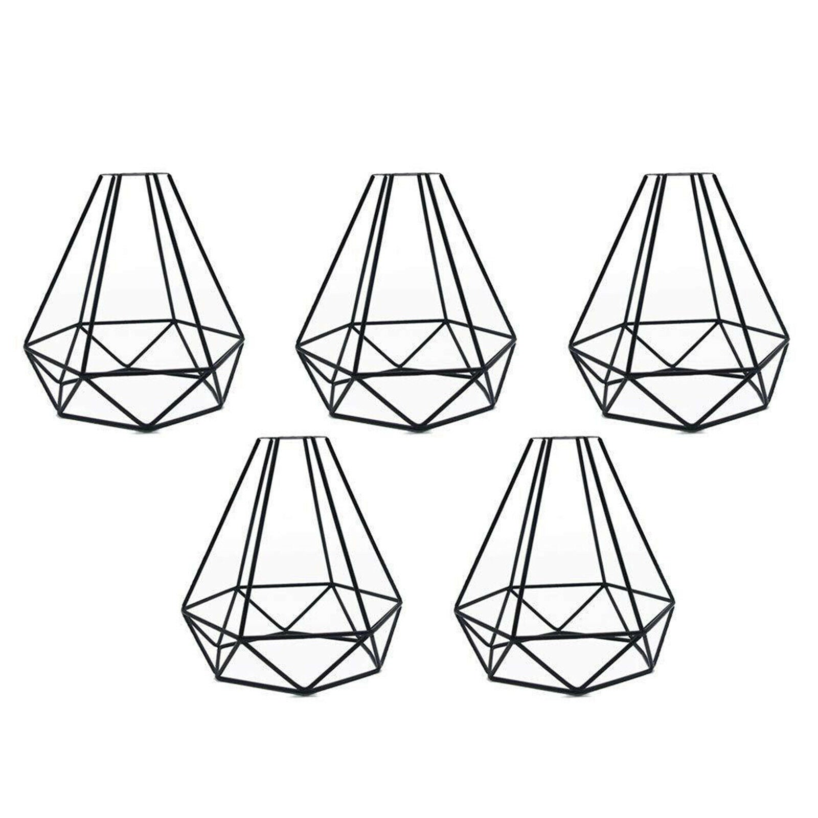 Modern Geometric Metal Wire Hanging Ceiling Lights Pendant Fixture Lamp Shade