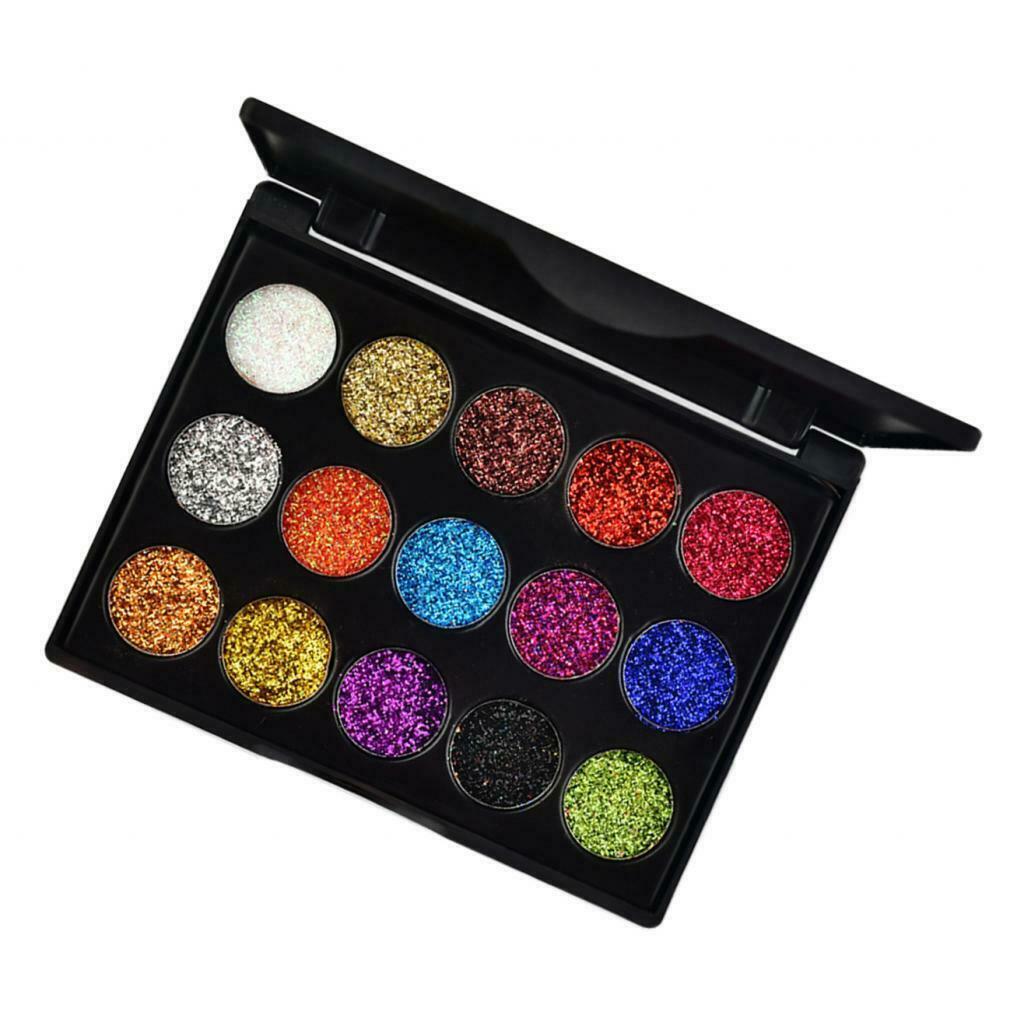 3Pack Glitter 15 Colors Eyeshadow Palette Makeup Eye Shadow Blendable Powder