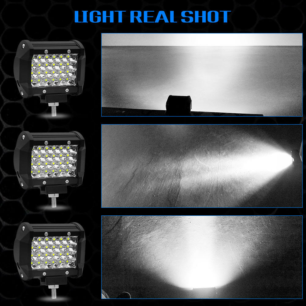 200W LED Work Light Bar Beam Spot Offroad Driving Fog Lamps SUV ATV 4WD 4" IDEM
