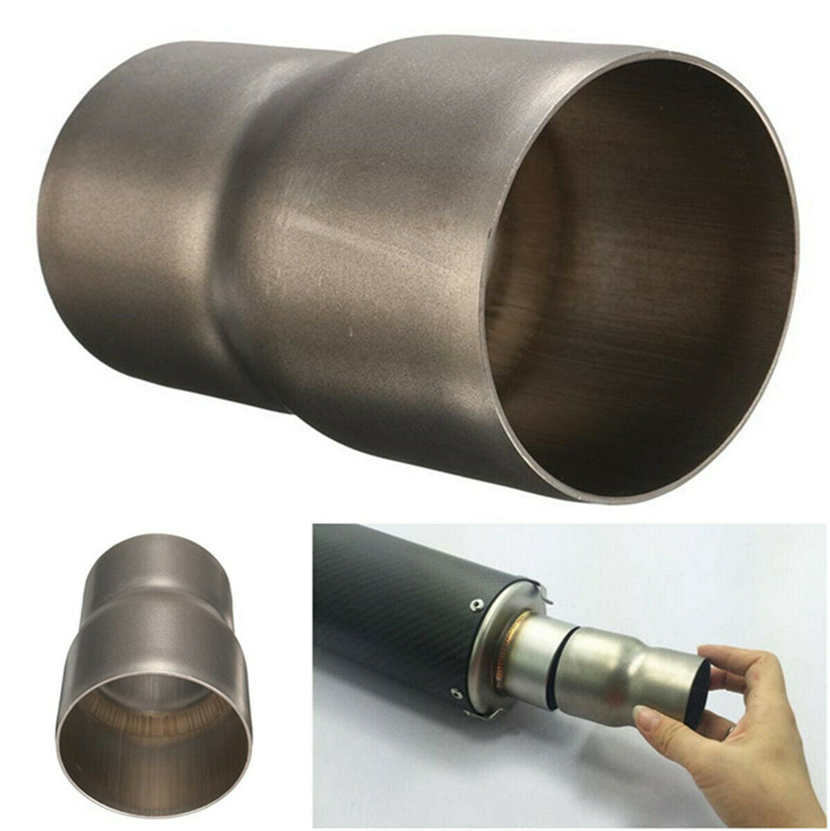 60mm-51mm Motorcycle Exhaust Reducer Connector Pipe Tube Adapter Mild Steel Pipe