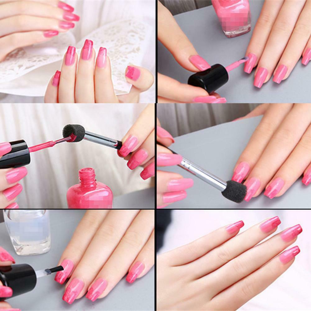1pc Nail Art Gradient Pen Sponge Head Painting Drawing Brush Manicure Tool @