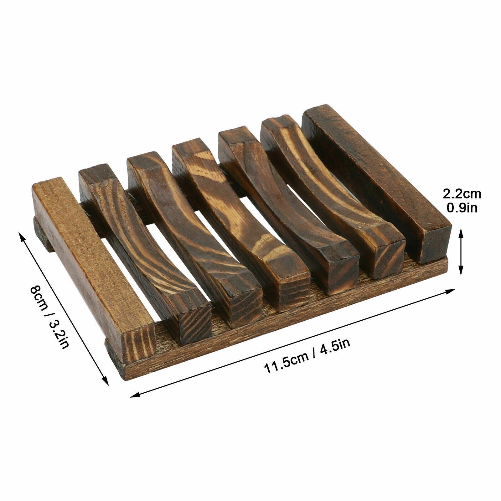 3pcs Wooden Bamboo Soap Dish Tray Storage Case Holder Container Kitchen Bathroom