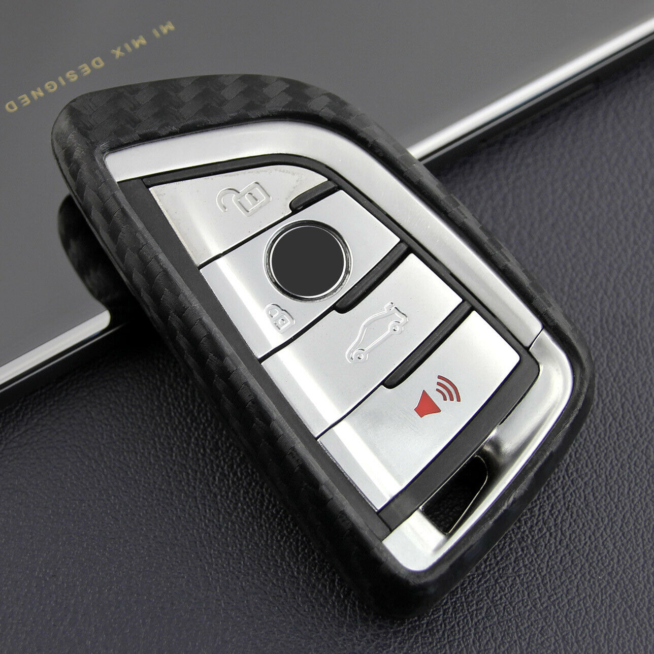 Cover Case Ring Carbon Fiber Key Fob Chain Cover For BMW X1 X2 X3 X4 X5 X6 X7
