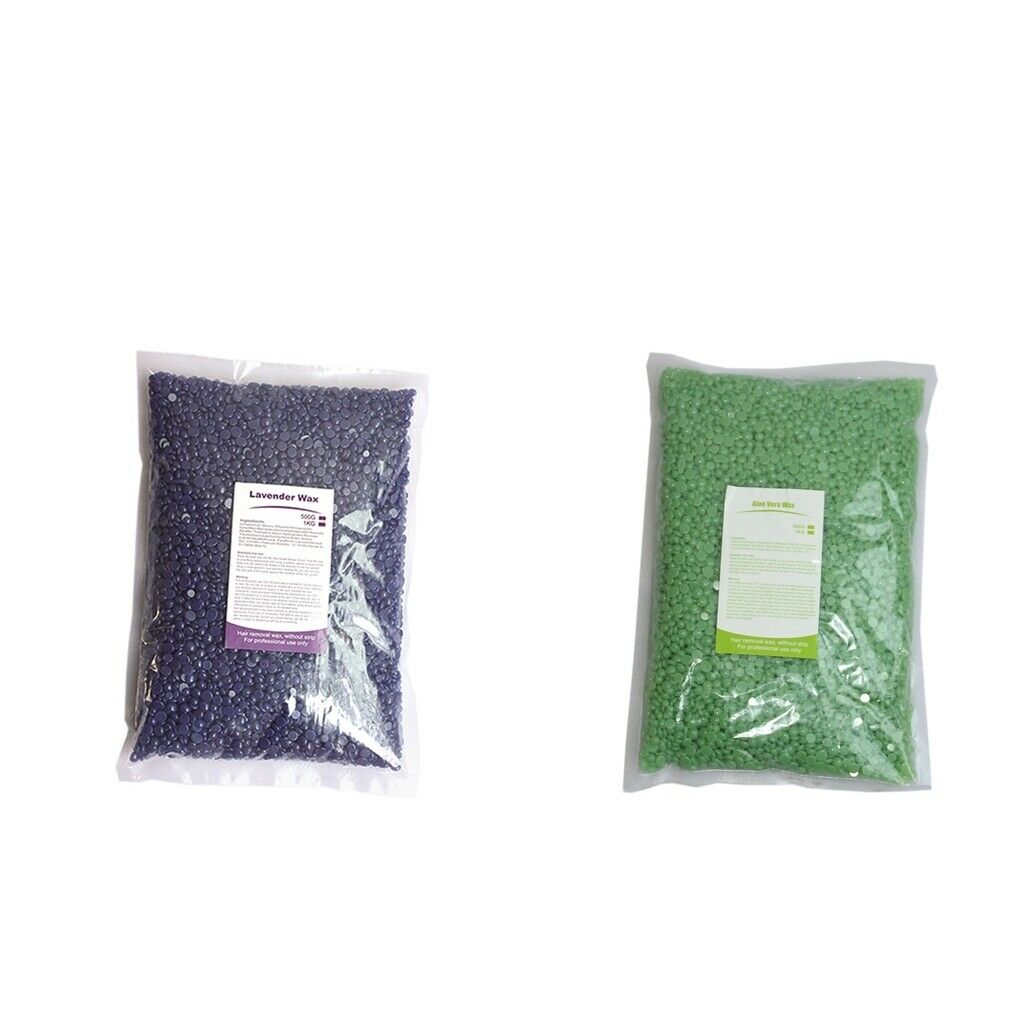 2Packs 1000g Hard Wax Beans Hair Removal Depilatory Chest Bikini Legs Waxing