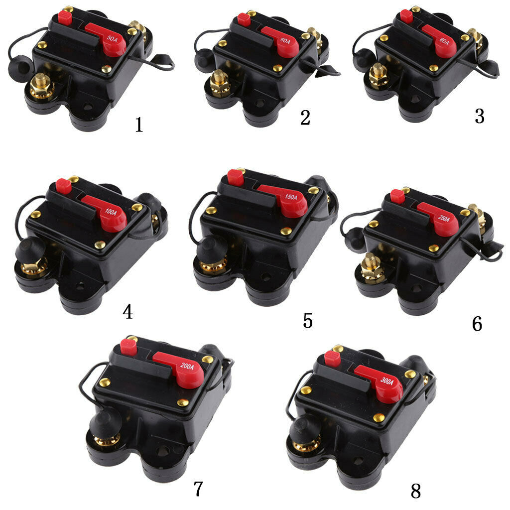 Circuit Breaker 200A, 12V-24V DC 200A Manual Reset Stereo Audio Circuit Breaker