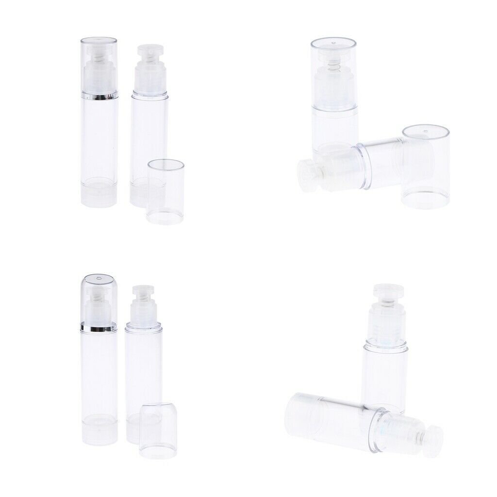 2Pcs Portable Airless Vacuum Cosmetic Lotion Pump Bottles for Home Salon - as