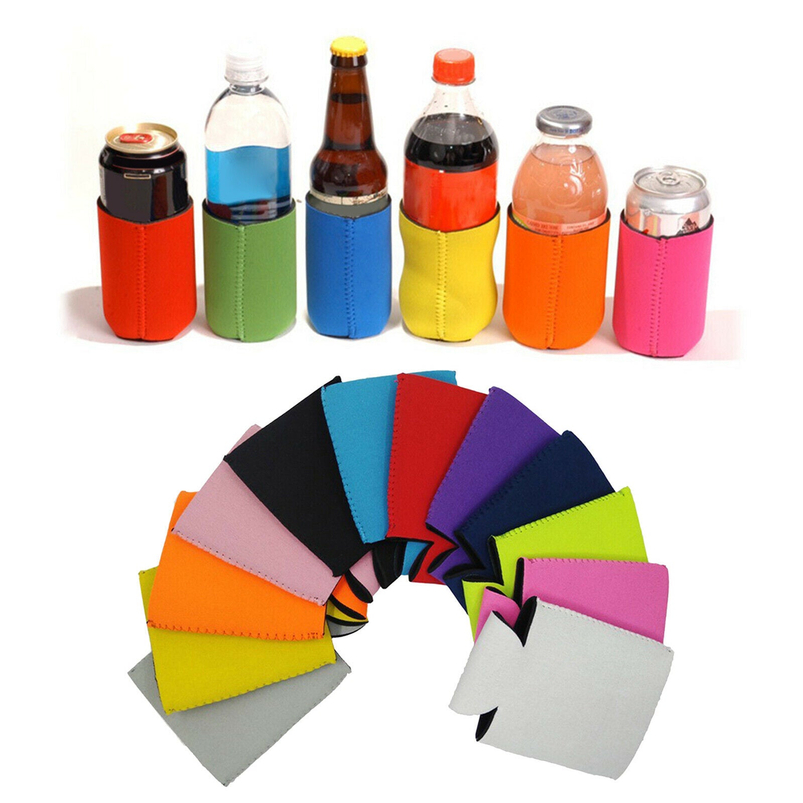 10Pcs 12oz Foldable Blank Can Beer Cooler Sleeves for Wedding Birthday Party