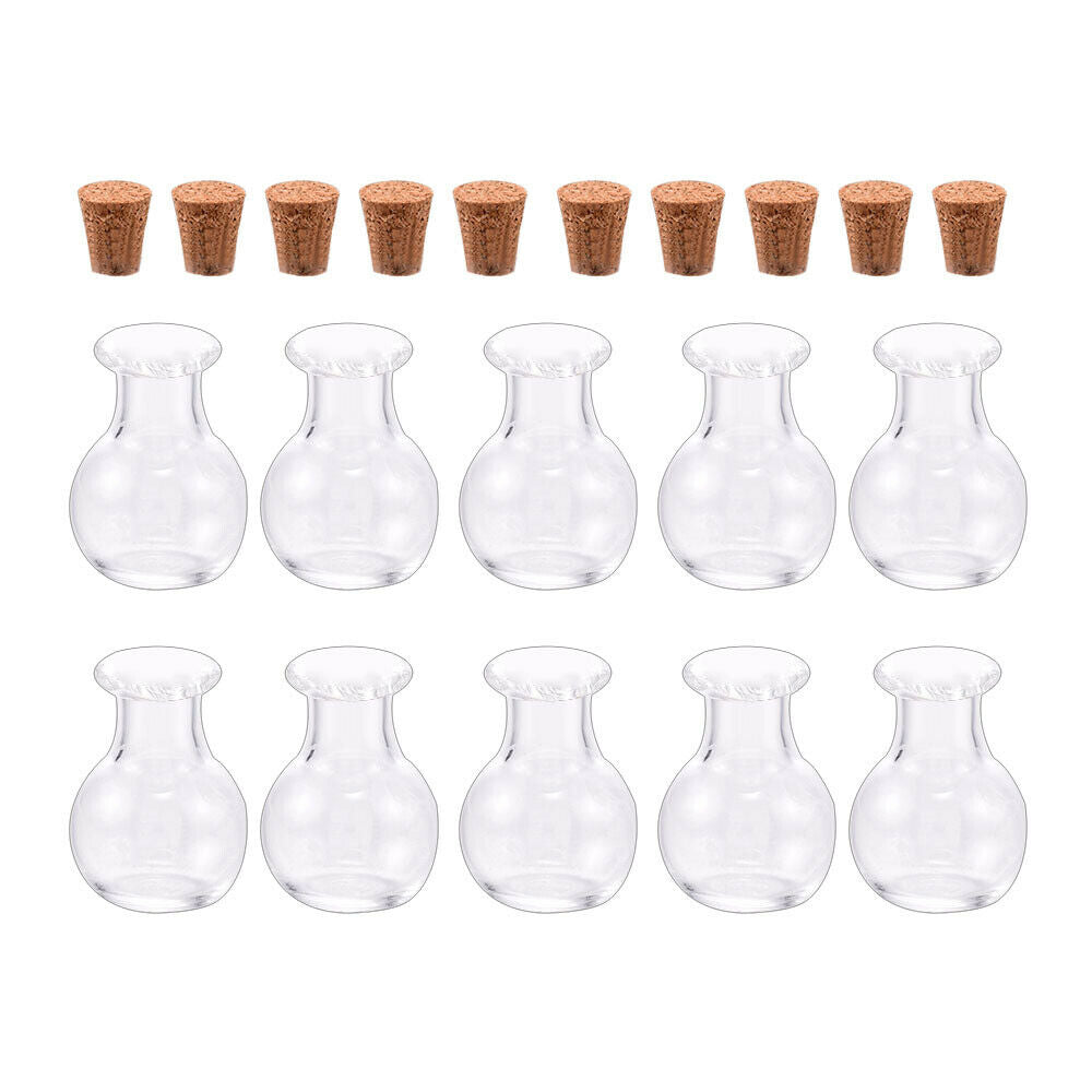 Wholesale 10x Small Glass Vials w/Cork Tops Bottles Little Empty Jars Bottles