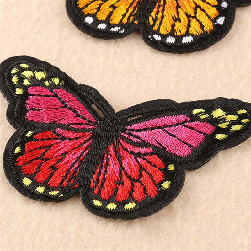 5PCS Embroidery Butterfly Embroidered Sew On Patch Badge Fabric Applique D.l8