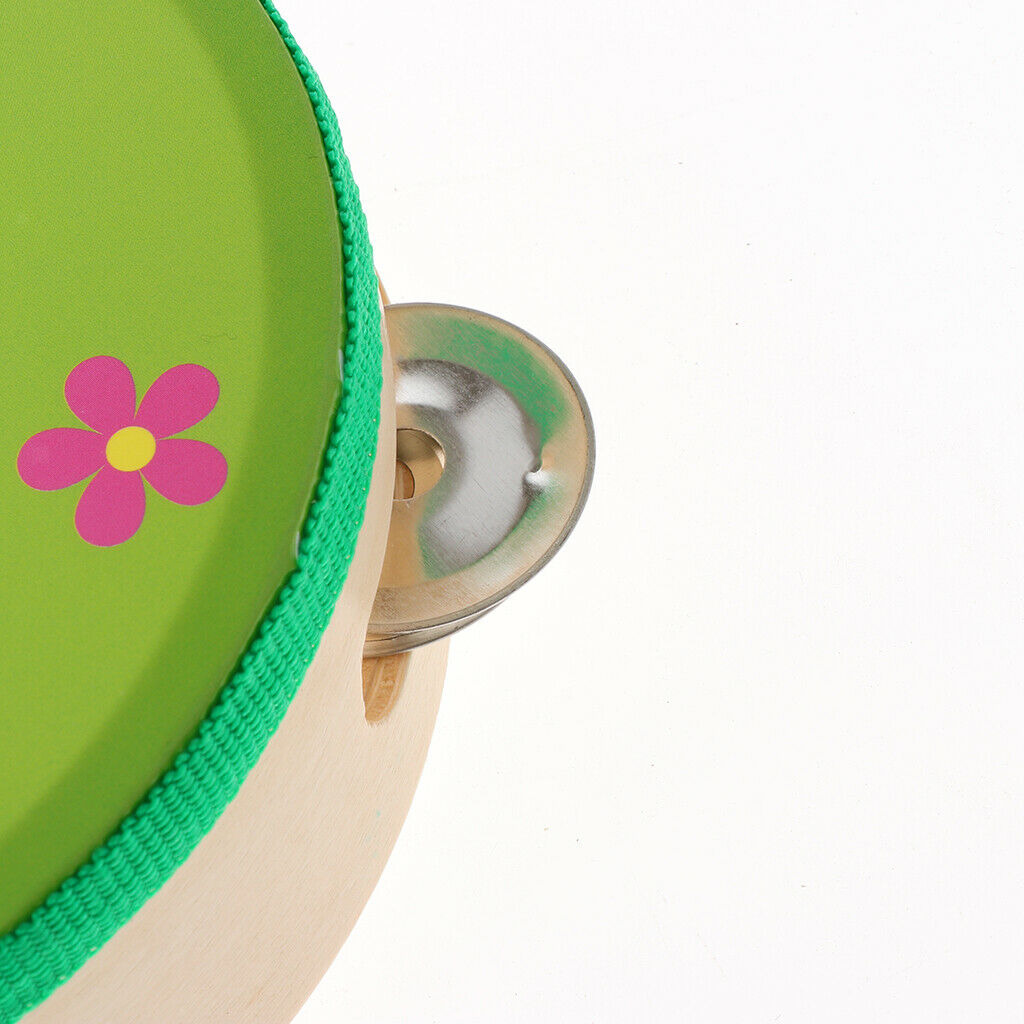Wooden Hand-held Tambourine Drum Bells Musical