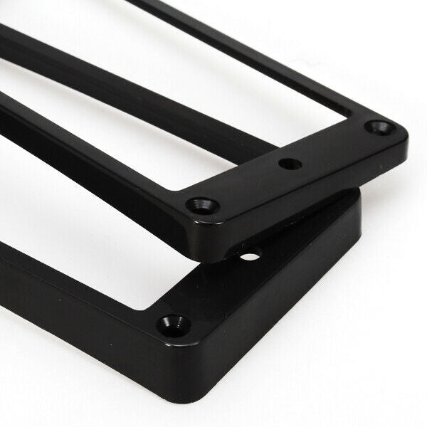 2x Black Curved Humbucker Pickups Frame Mounting Rings For LP Electric Guitar