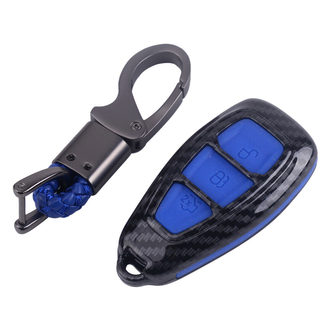 3-Buttons Carbon Remote Key Cover Frame fit for ford Focus Fiesta Kuga C-Max as