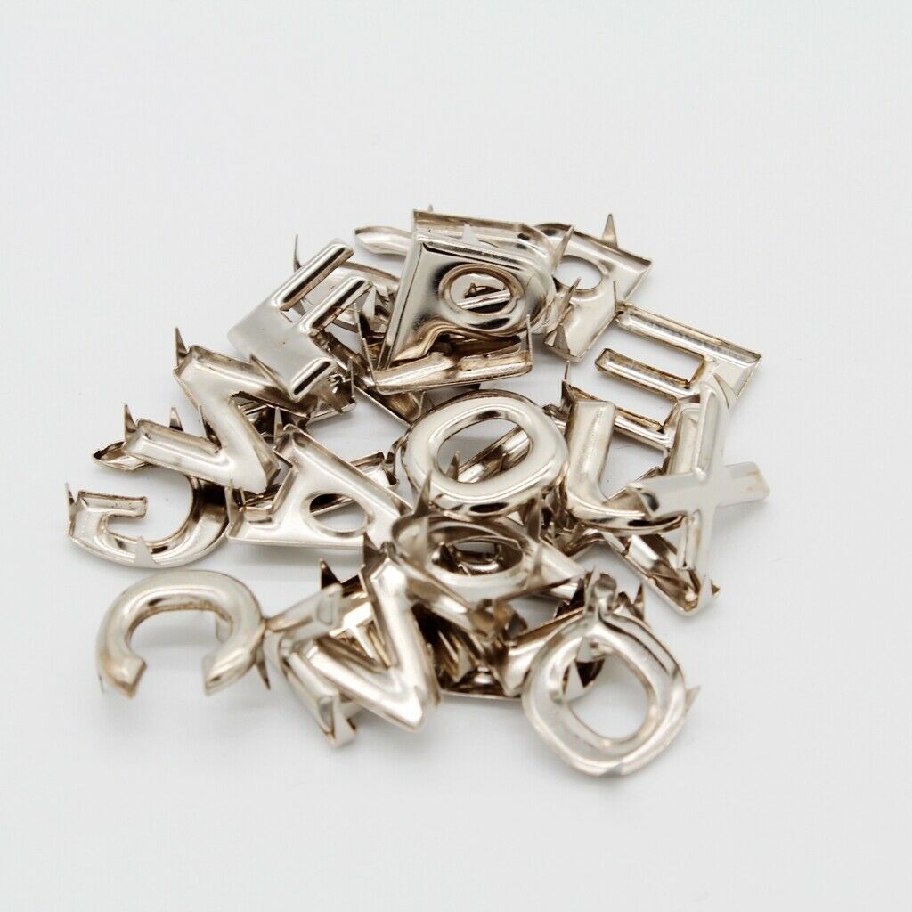 26 Pieces Metal English Alphabet Claw Rivets Studs Spikes Jacket Pants