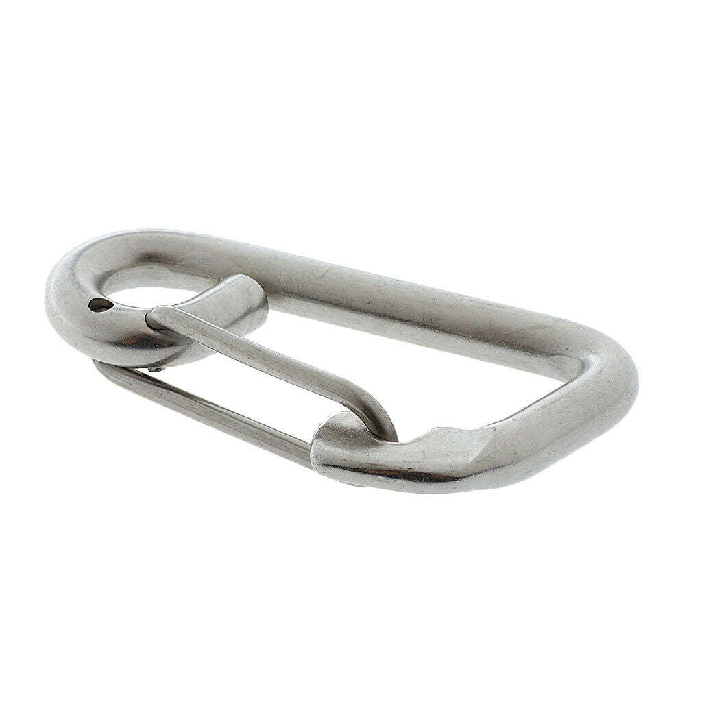 2x 6cm 304 Stainless Steel Spring Snap Hook Buckle Carabiner Rock Climbing