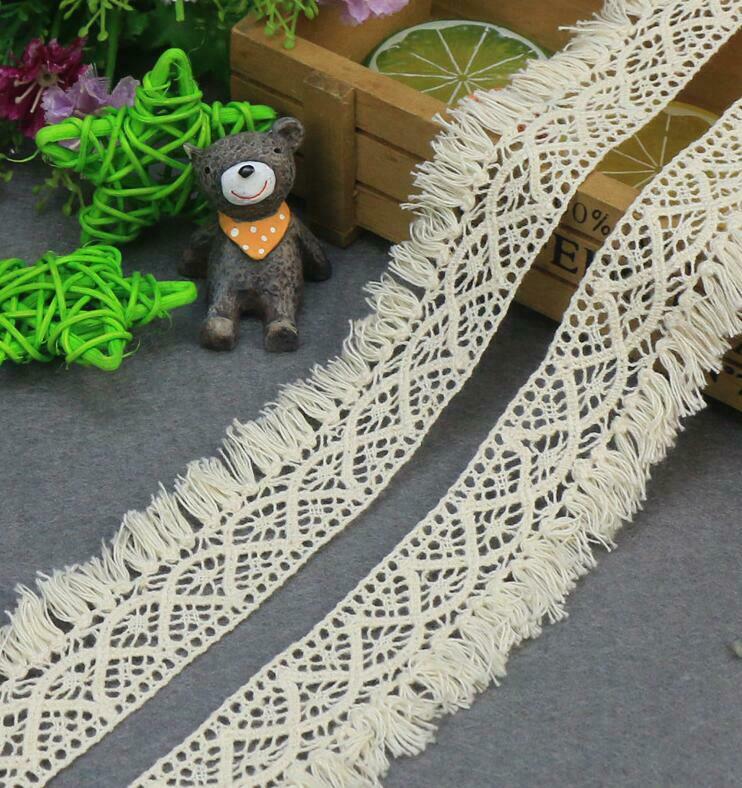 5 Yards Crochet Cotton thread tassel Lace Tablecloth curtain Trims accessories