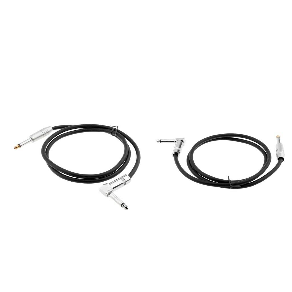 2Pieces 6.35mm 1/4 Inch TS Jack to 1/4 TS Jack Guitar Instrument Cable