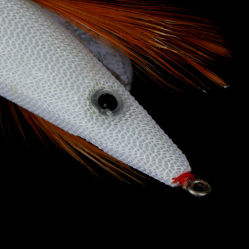 1PC Luminous Squid Jigs White Glow Wood Shrimp with Octopus Squid Jig Hoo.l8