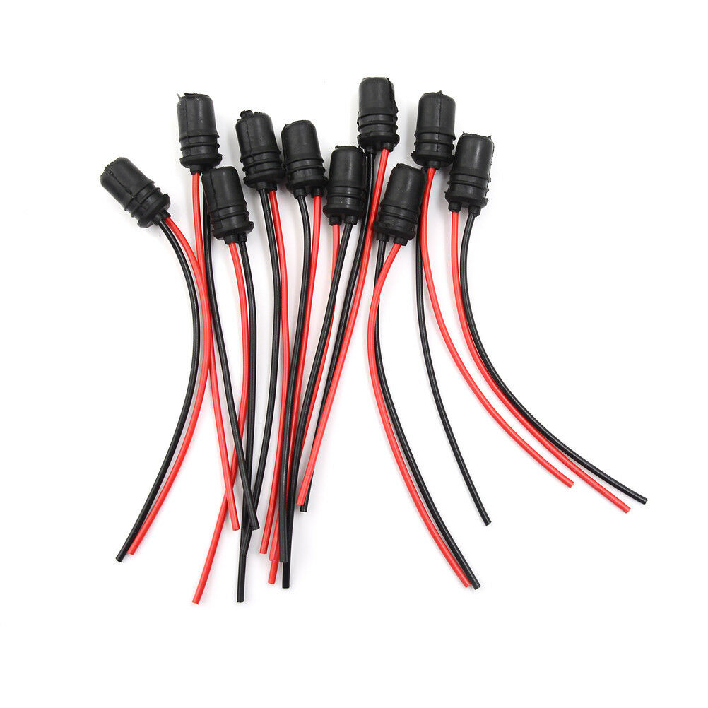 10PCS T10 Light Bulb Extension Socket Holder Soft Rubber Push-in Wedge Base DF