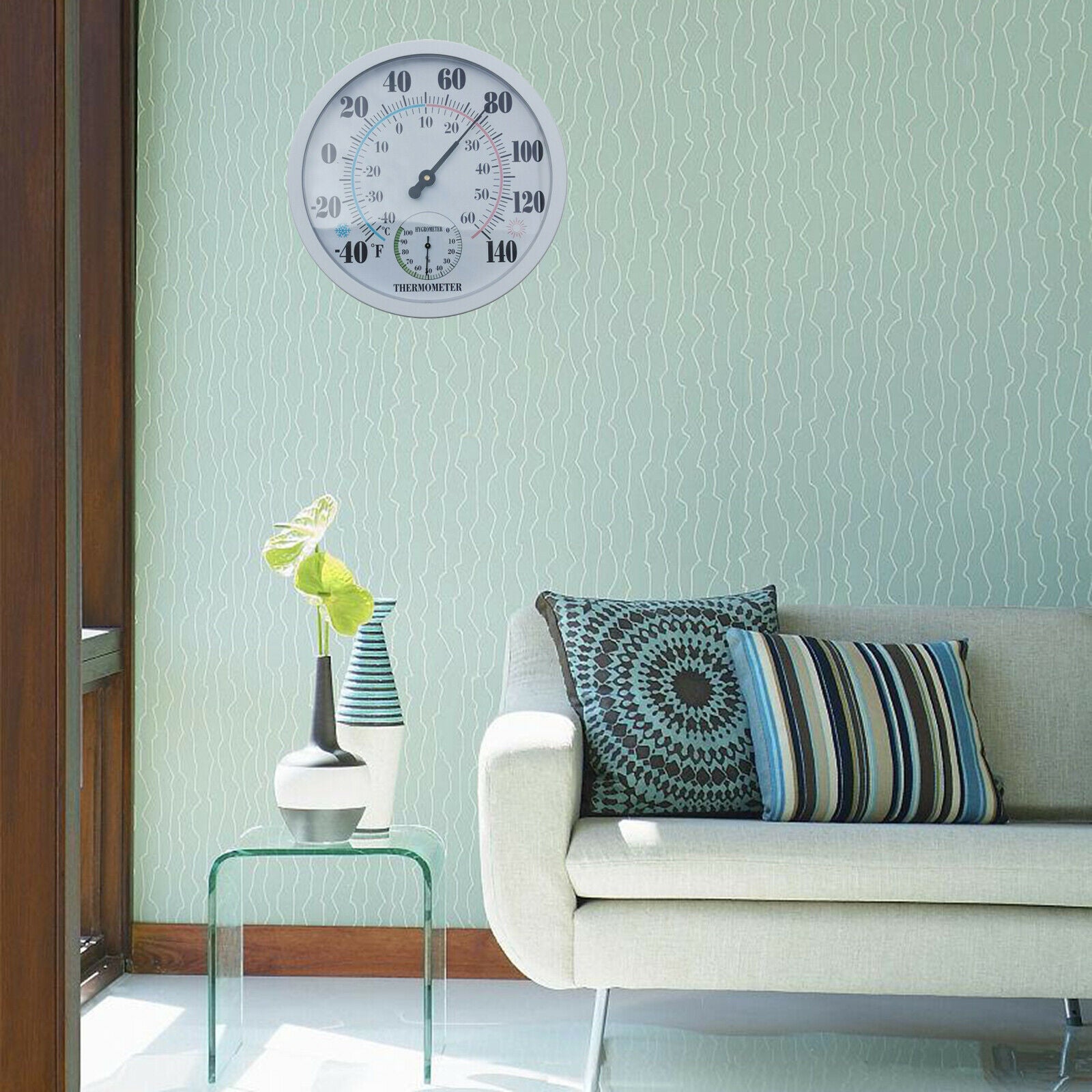 Wall Outdoor Wet Hygrometer Humidity Temperature Meter Thermometer
