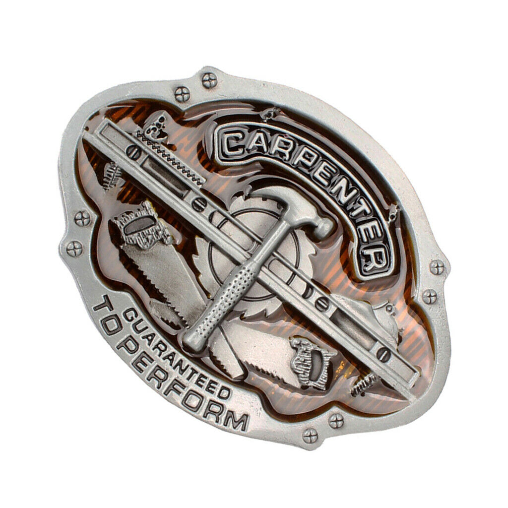 Western Cowboy Carpenter Tools Pattern Zinc Alloy Fashion Men Belt Buckle