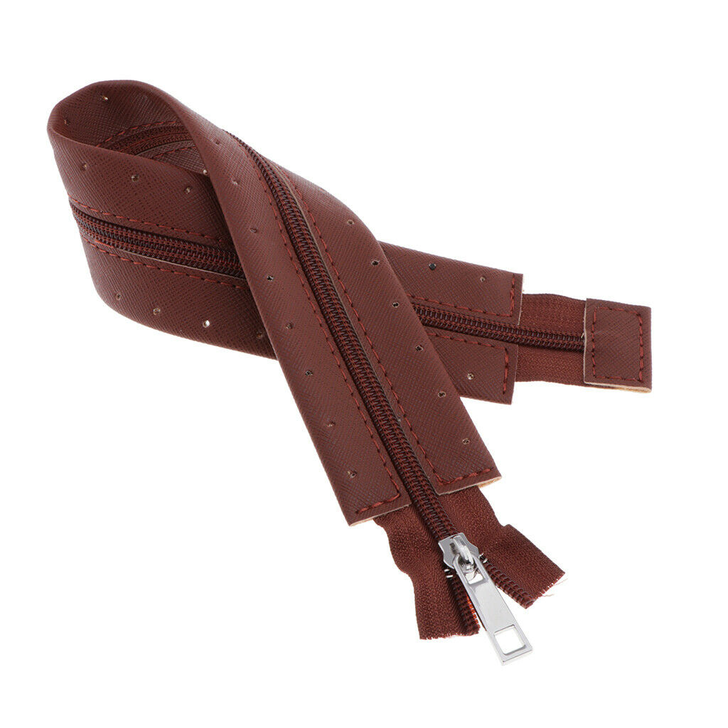 Pu Leather Zipper Tailor for Sewing Handcraft DIY Bag Accessory Coffee