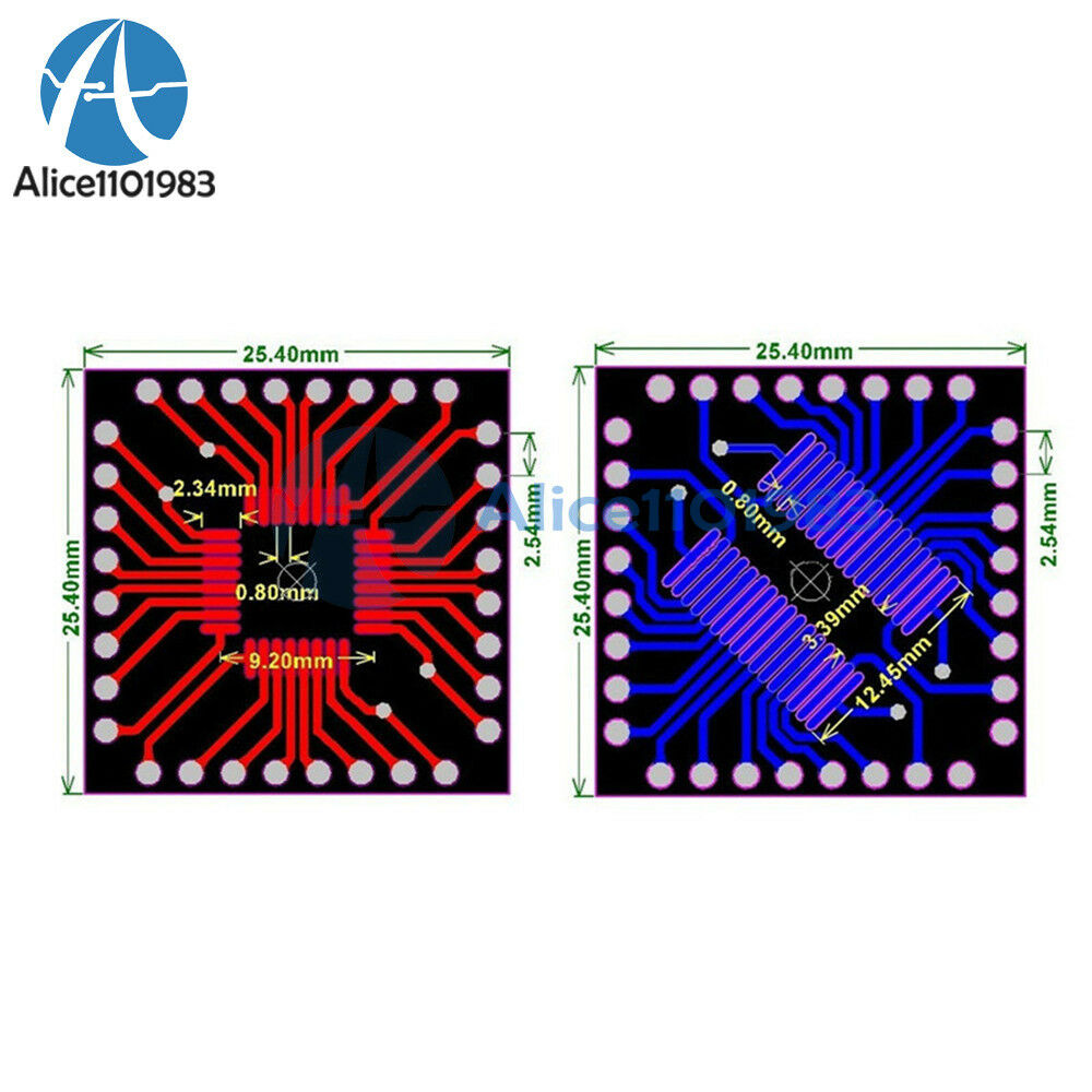 2PCS QFP/TQFP/LQFP/FQFP/SOP/SSOP32 to DIP Adapter PCB Board Converter