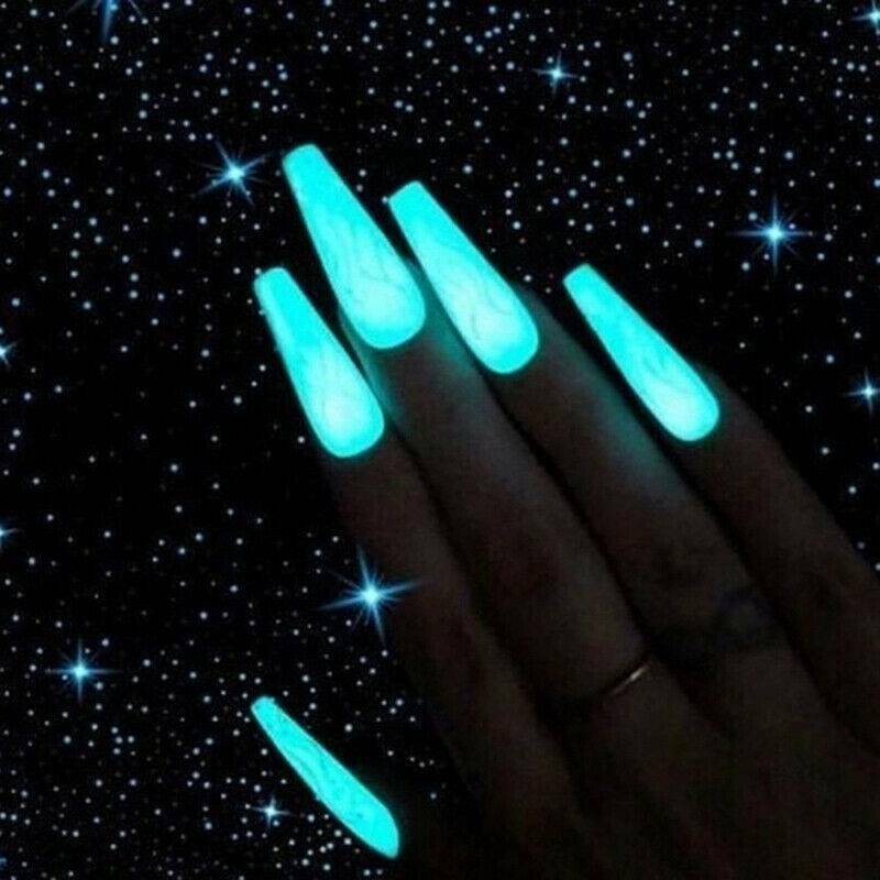 12 Colors/Set Acrylic Fluorescent Powder Glow In the Dark Manicure Nail Pigment