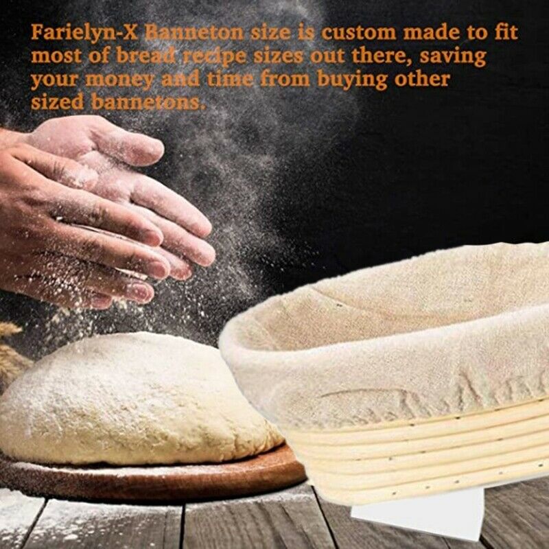 10 Inch Oval Shaped Bread Banneton Proofing Basket - Baking Dough Bowl Gifts fZ4