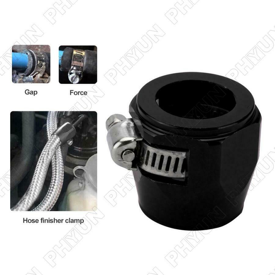 4x Black Aluminum alloy Car Hose Finisher Clamp AN6 Fitting Adapter Universal