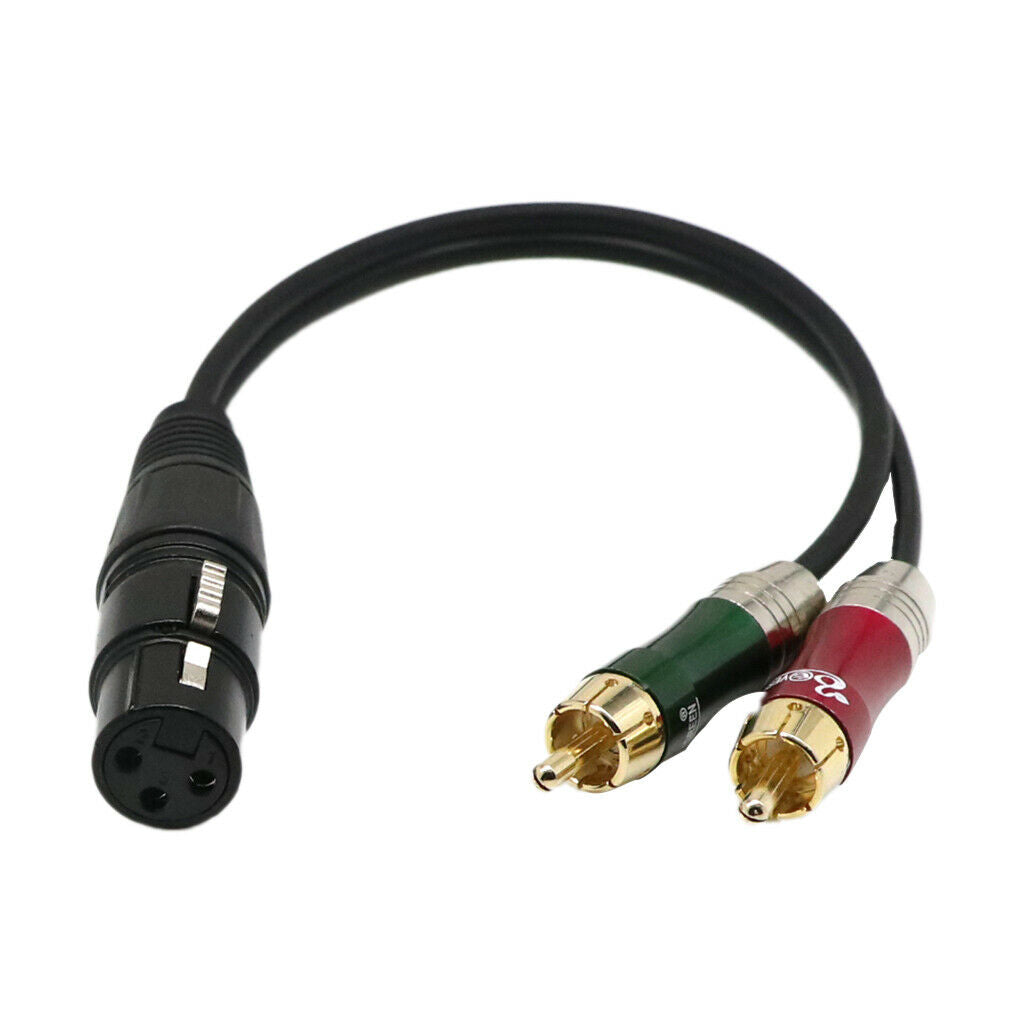 12" 1ft Female XLR To Dual RCA Male Phono Lead Cable Splitter Audio Cord
