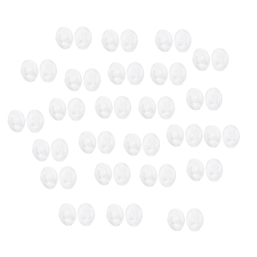 25 Pairs Round Silicone Push In Nose Pads Nonslip for Eyeglass Glasses Eyewear