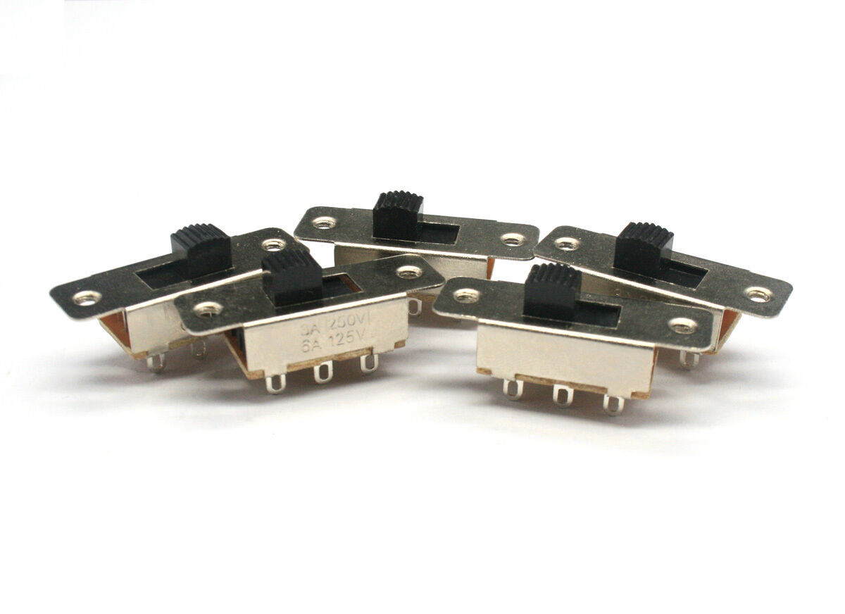 SS-23F19G5 6 Pin DPDT Solder Pin AC Slide Switch On-Off-On 3A250V/6A125V QTY:5