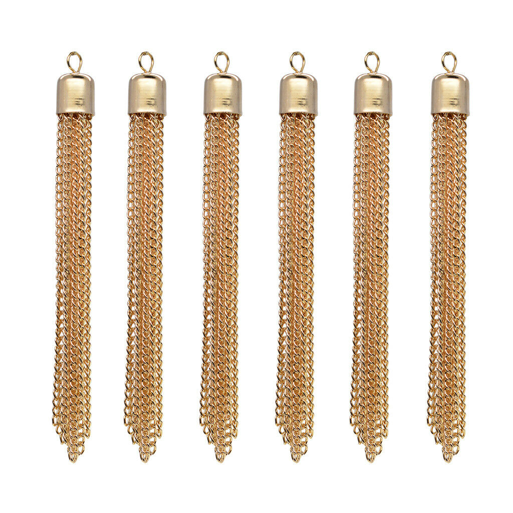 6pcs Handmade Chain Tassel Jewelry Making Charms Findings Necklace Pendants