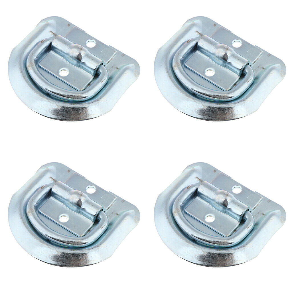 4 Packs ATV Bolted D-Ring Tie Anchor with Pan for Truck/Flatbed Tiedowns