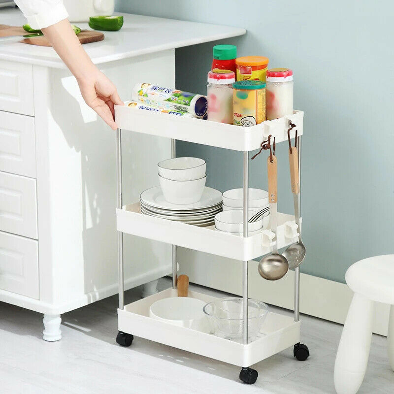 New Multi-layer Storage Cart Rolling Wheels Kitchen Bathroom Organizer