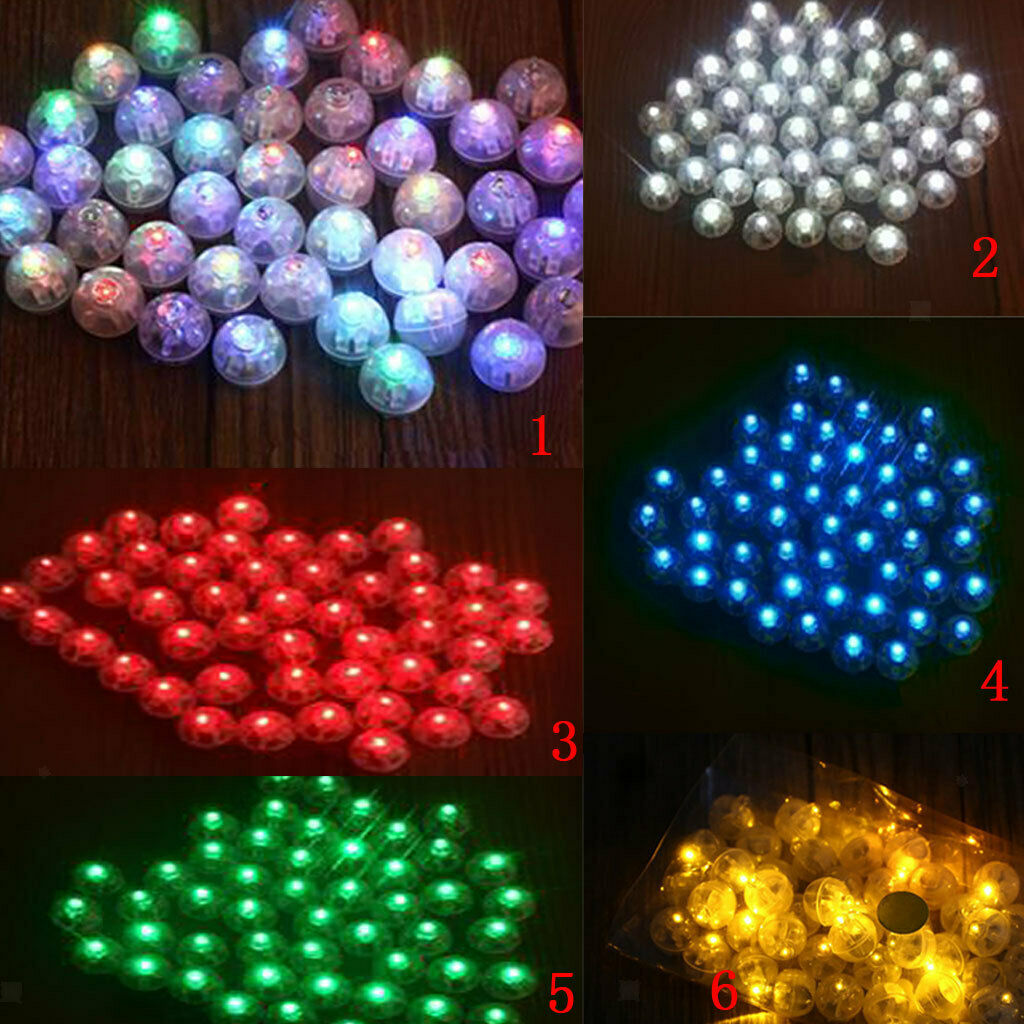 50x Mini LED Balloon Lamp Night Light Christmas Party Birthday Decor White
