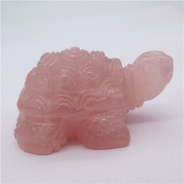 52x31x25mm Natural Rose Quartz Carved Sea Turtle Decoration Statue Decor HH7942