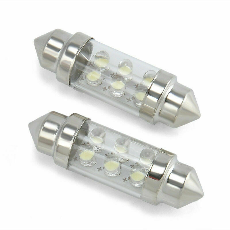 2X 6 LED Pure White Car Festoon Interior Dome C5W Light Lamp Bulb 36mm DC 12V