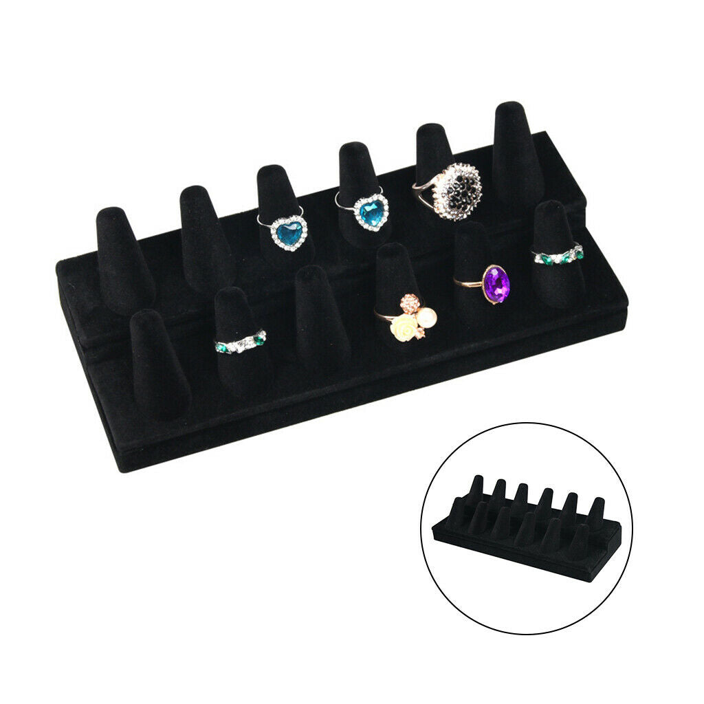 Showcase Drawer Velvet Ring Display Stand Jewelry Holder Shows Retail Shop