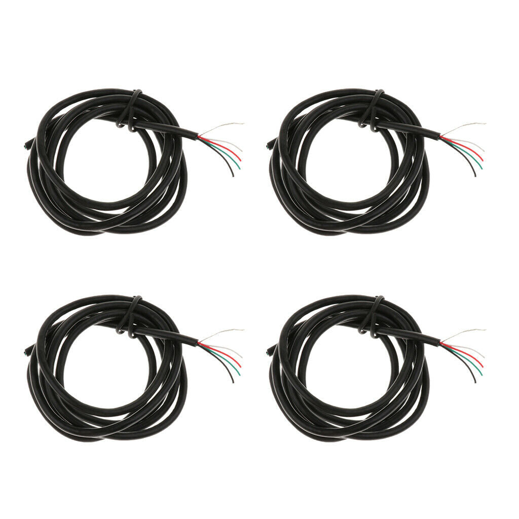 4x Practical 4 Core Guitar Bass Connection Electricity Wire, 100cm/39.37inch