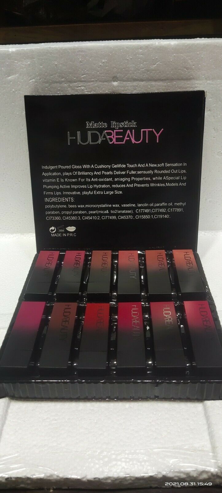 Huda Beauty Matte Lipstick Long Lasting Waterproof Lipsticks Gift Set 12 Colors