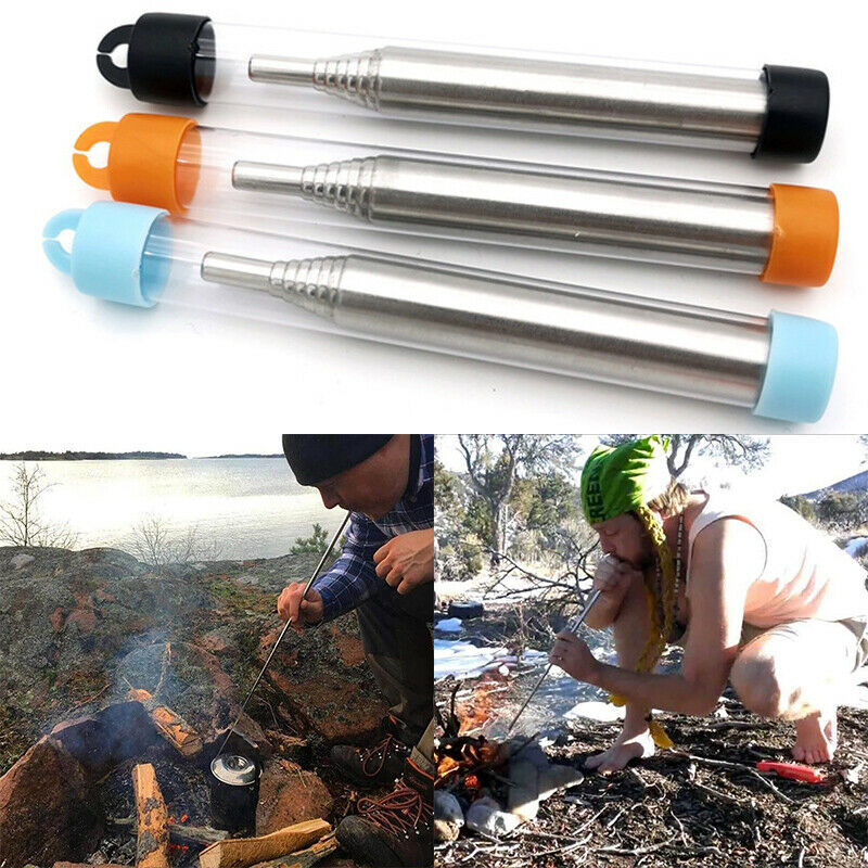 Pocket Bellows Collapsible Air Blasting Campfire Fire Tool Camping Cooking T XC