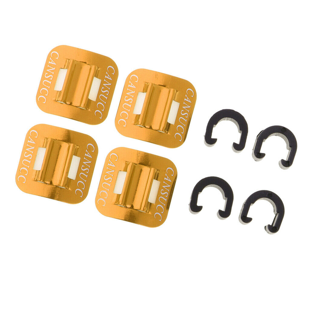 4 Sets Bicycle Brake Line Fixing Clips Mountain Bike Wire Holder Yellow