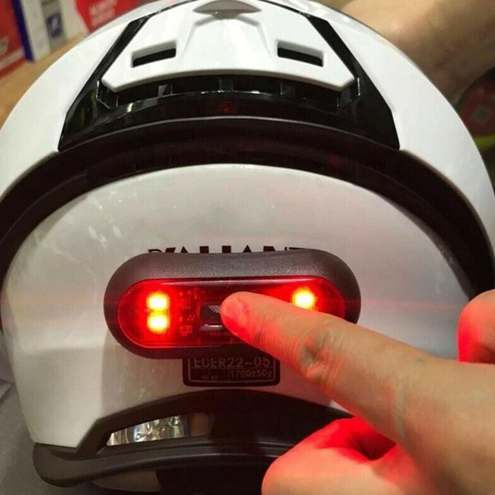 Motorcycle Bicycle Helmet Night Light Strip LED USB Charge Safety Signal Warning
