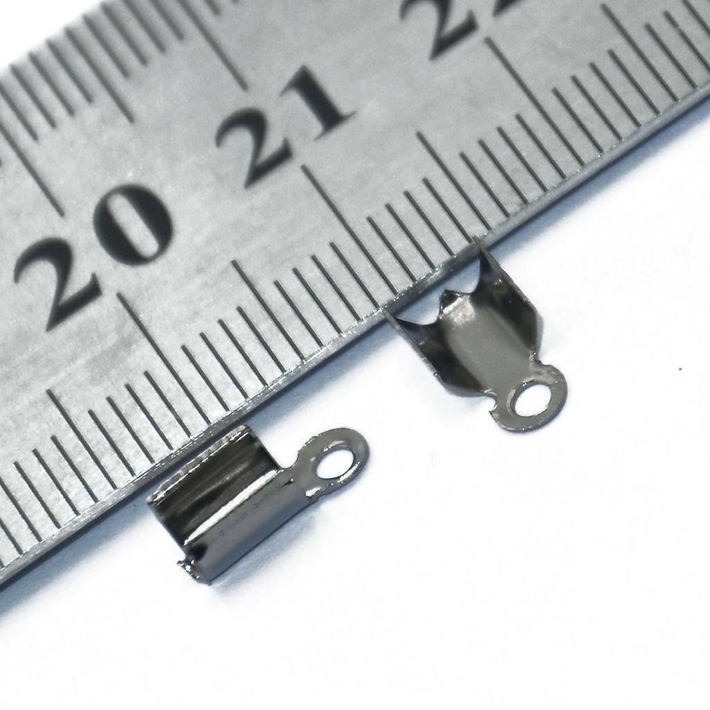 300pcs Metal Folding End Crimps Tips Cord   Jewelry Findings 10x4.5mm