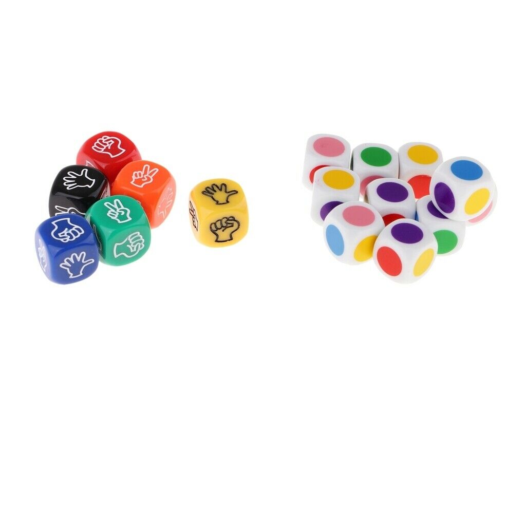 Set of 16 Multicolor Counting 6 Side Dices for Roleplaying DND Party Game