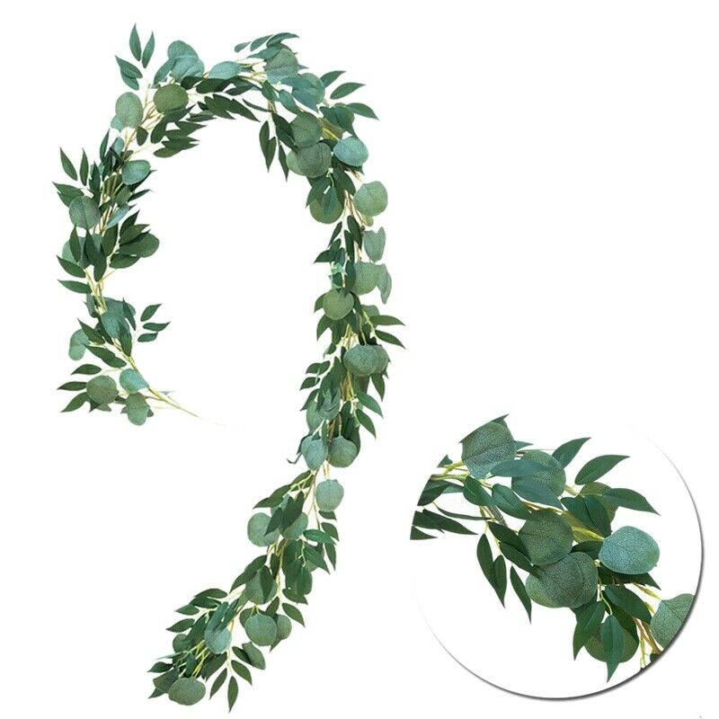2Meter Artificial Eucalyptus Leaves Vine Greenery Garland Wedding Party Room DD3