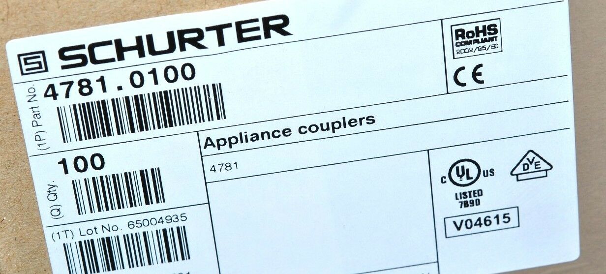 1pcs-SCHURTER 4781-0100 IEC C15 15A 250Vac  Re-wireable Female Plug -Connector